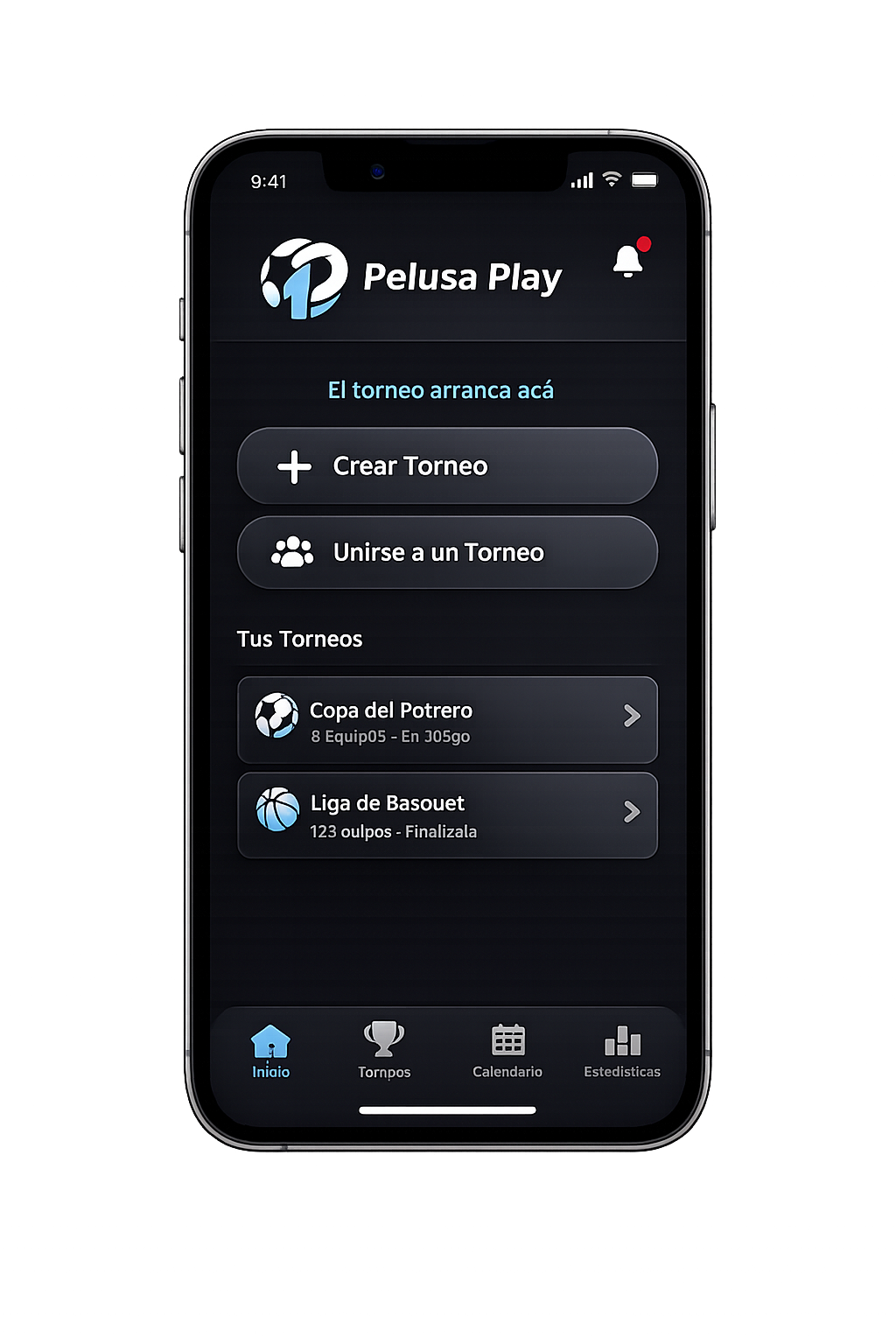 App torneo en móvil